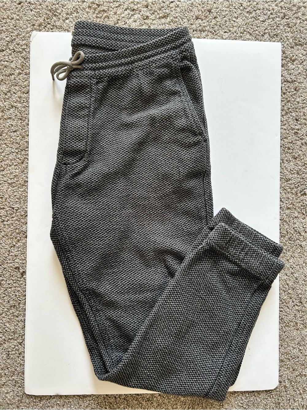 Taylor Stitch Men's Textured Knit Drawstring Pants - Dark grey